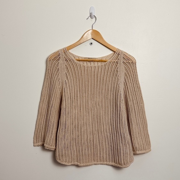RW&Co crochet  top - poncho style with 3/4 sleeves- cotton - S - Picture 3 of 9